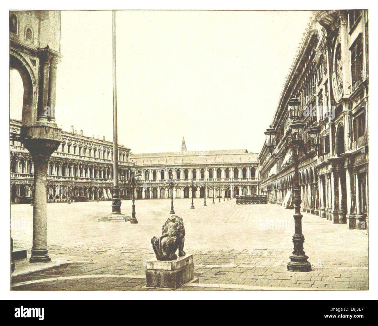 Une illustration de 1894 de la Piazza of réussi Mark à Venise, capturant l'architecture et l'importance culturelle de l'une des places publiques les plus célèbres du monde. Banque D'Images