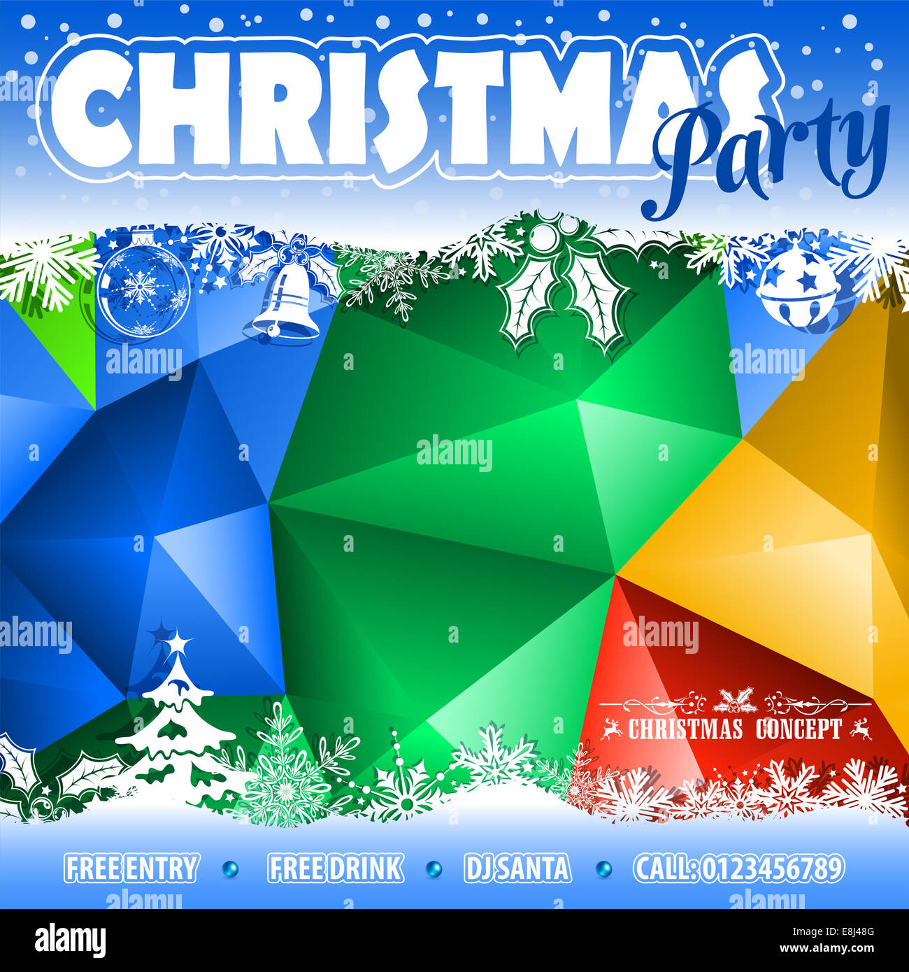 Résumé motif en mosaïque de Noël sur Triangle moderne tendance. Modèle pour dépliants et Brochure. Banque D'Images