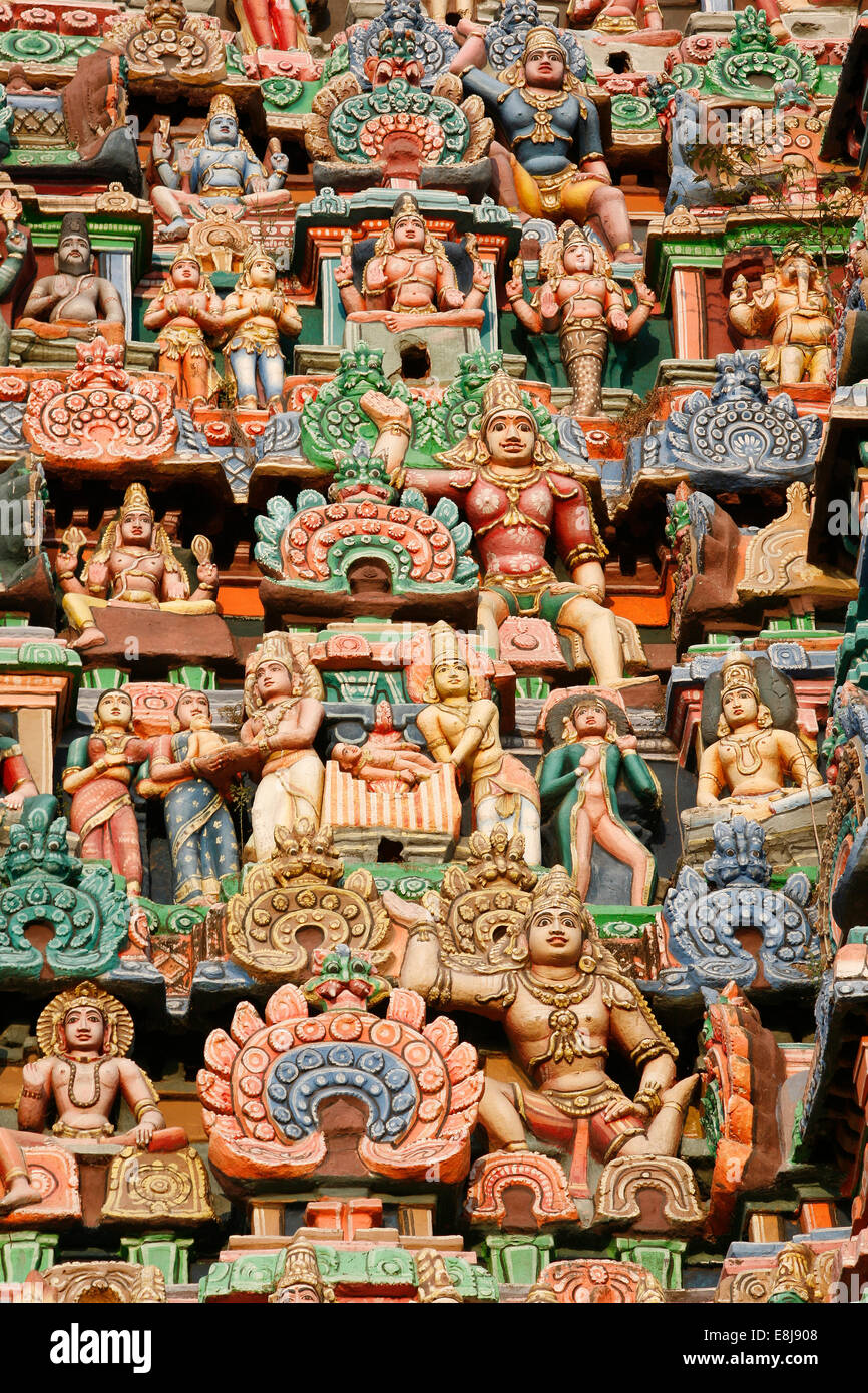 Gopuram à Darasuram temple. Banque D'Images