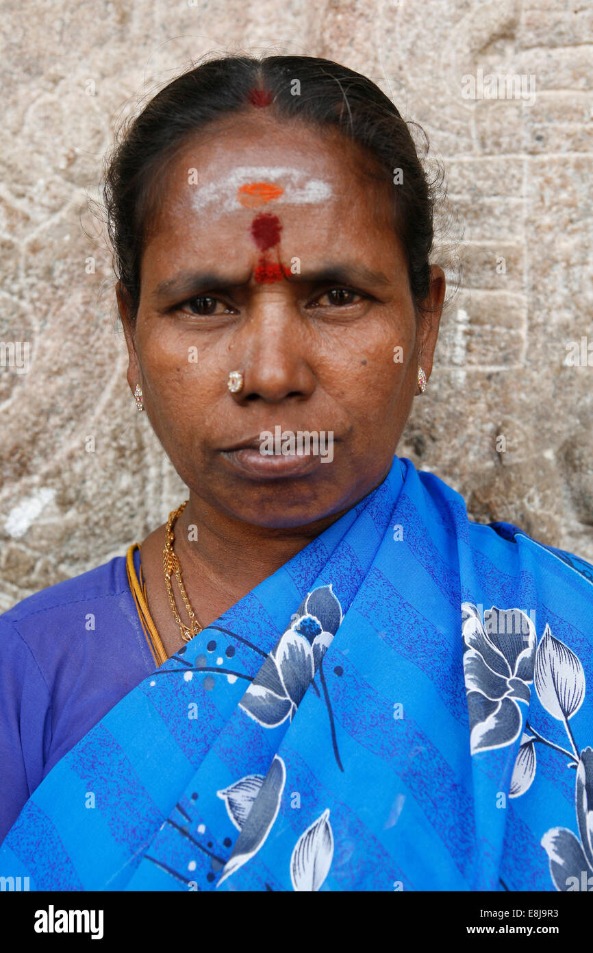 Portrait d'une femme indienne. Banque D'Images
