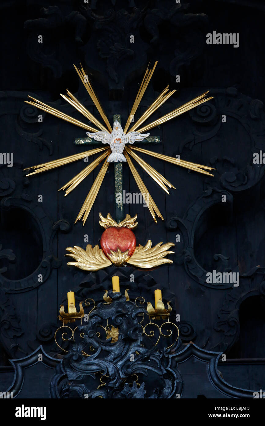 Saint-esprit et symbole sacré-cœur Banque D'Images