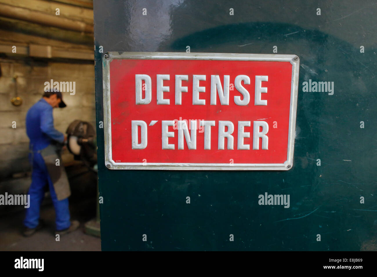 Aucun signe d'entrée dans une usine. Banque D'Images