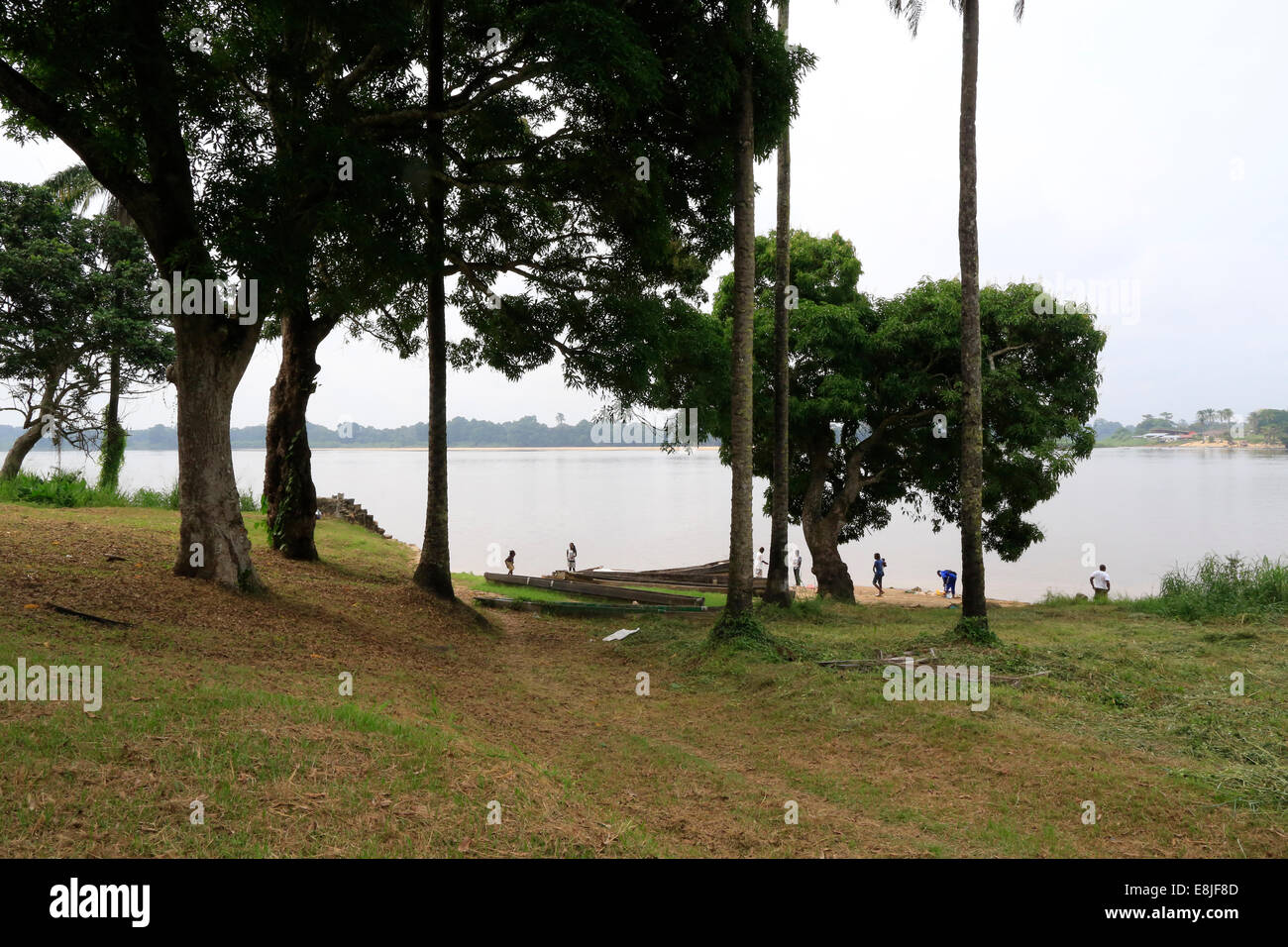 L'hôpital Albert Schwietzer. L'Ogooue River. Lambaréné. Le Gabon. Banque D'Images