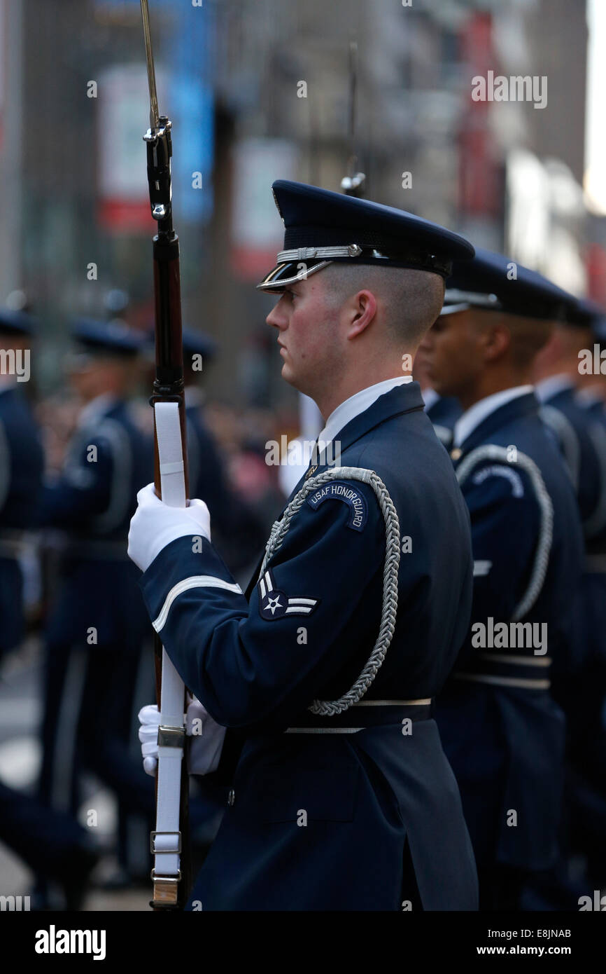 Garde d'honneur de l'USAF. Macy's Thanksgiving Day Parade. Banque D'Images