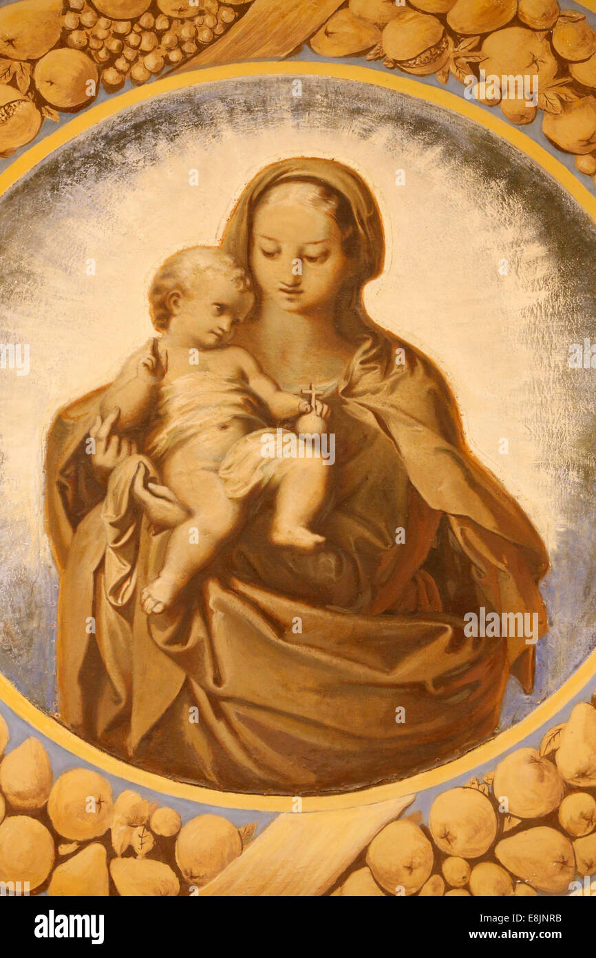 Vierge Marie et l'enfant. Banque D'Images