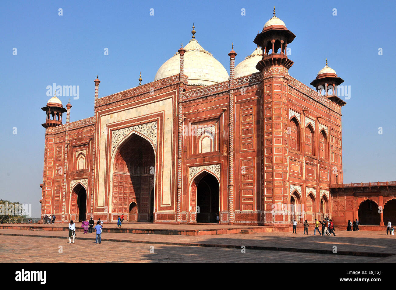 Taj Mahal's porte principale (darwaza). Banque D'Images