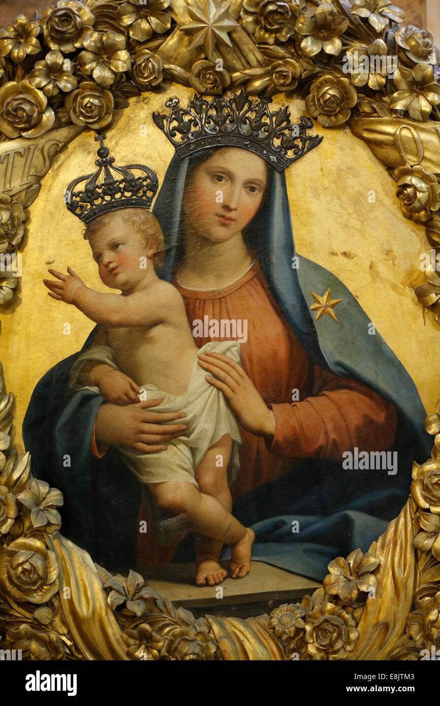 Vierge Marie et l'enfant. Banque D'Images