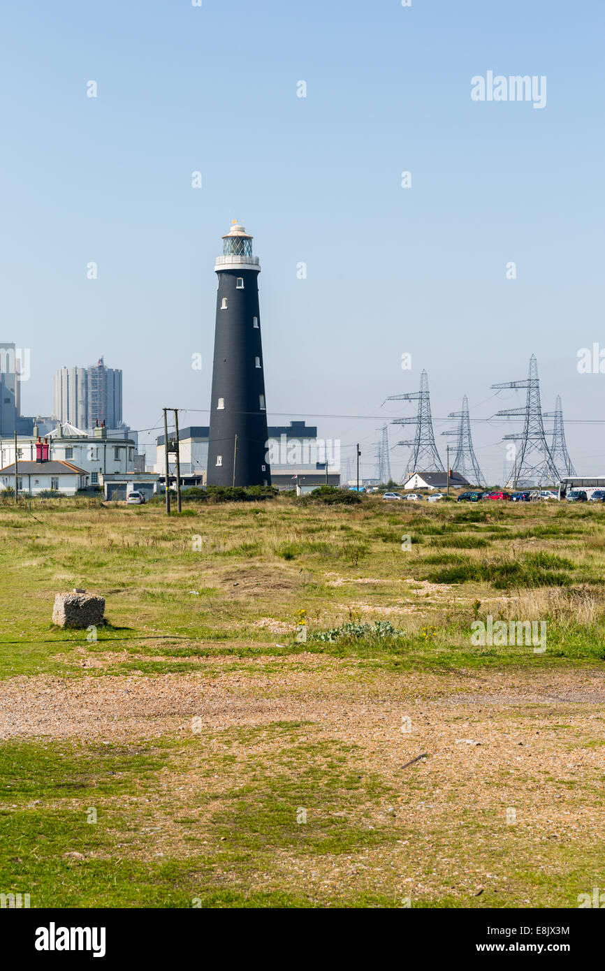 Le vieux phare à Dungeness, Kent, UK Banque D'Images