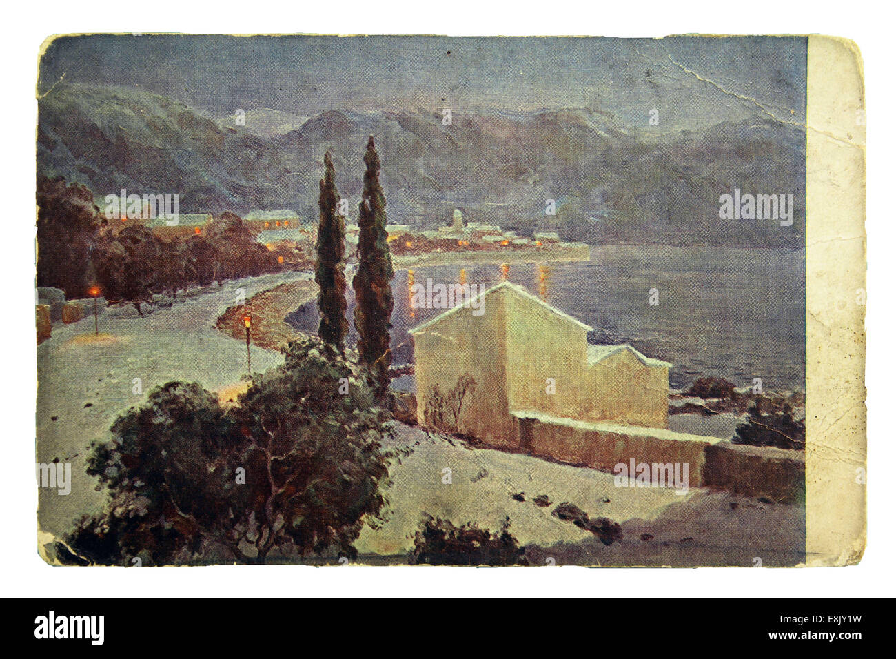 Dessiner par Ivano Endogurov. 1er décembre 2009. Nuit de lune à Ajaccio, 1908. Reproduction de carte postale ancienne. © Igor Golovniov/ZUMA/ZUMAPRESS.com/Alamy fil Live News Banque D'Images Dessiner par Ivano Endogurov. 1er décembre 2009. Nuit de lune à Ajaccio, 1908. Reproduction de carte postale ancienne. © Igor Golovniov/ZUMA/ZUMAPRESS.com/Alamy fil Live News Banque D'Images
