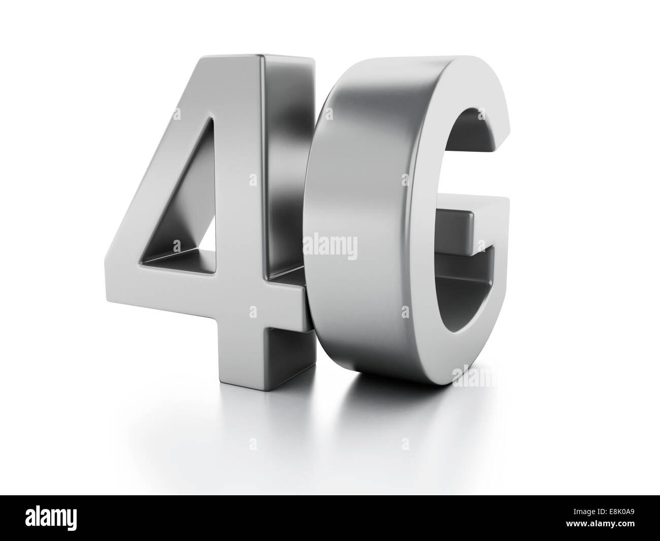 Le rendu 3D de l'icône 4G sans fil. la communication concept sur fond blanc Banque D'Images