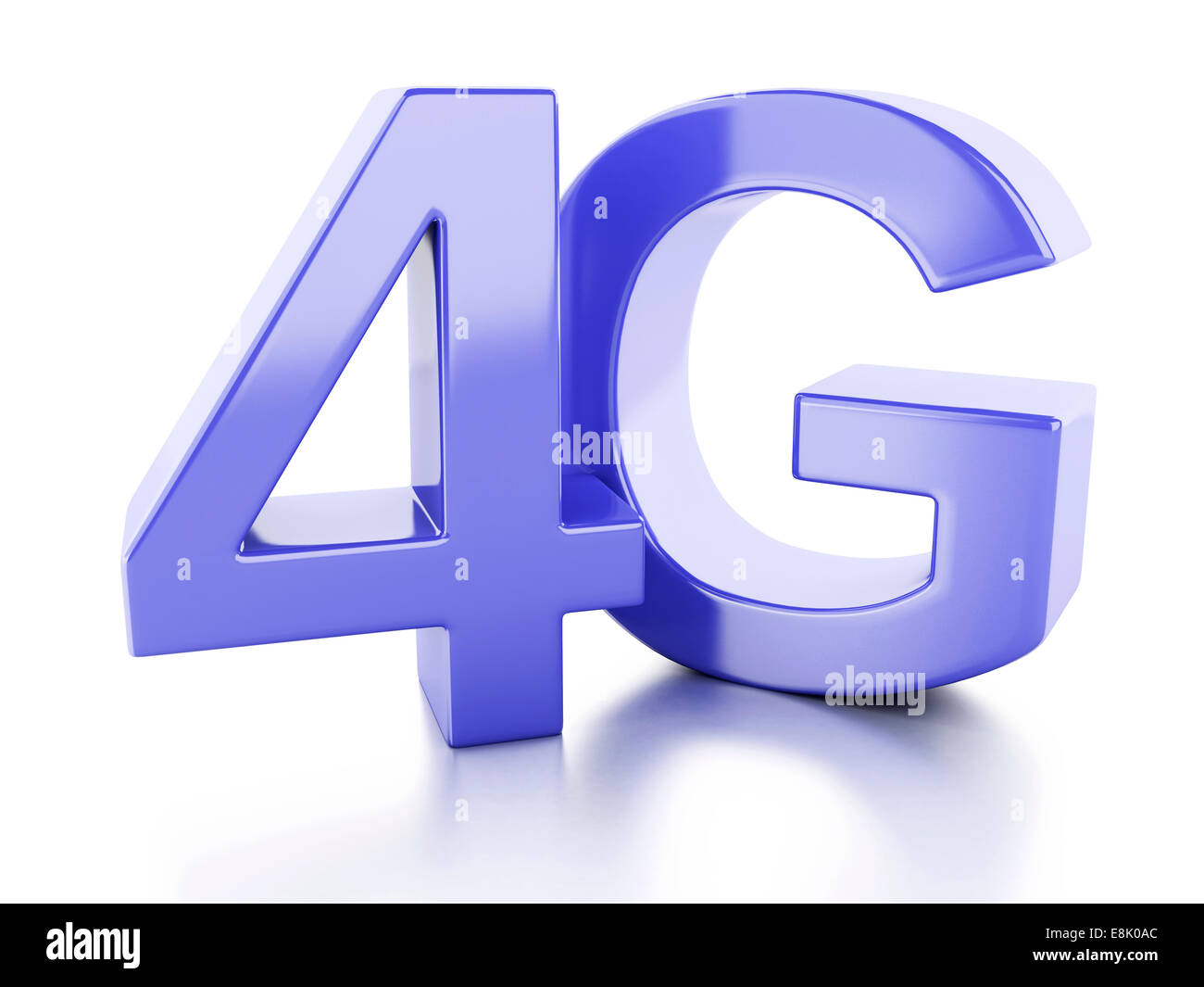 Le rendu 3D de l'icône 4G sans fil. la communication concept sur fond blanc Banque D'Images