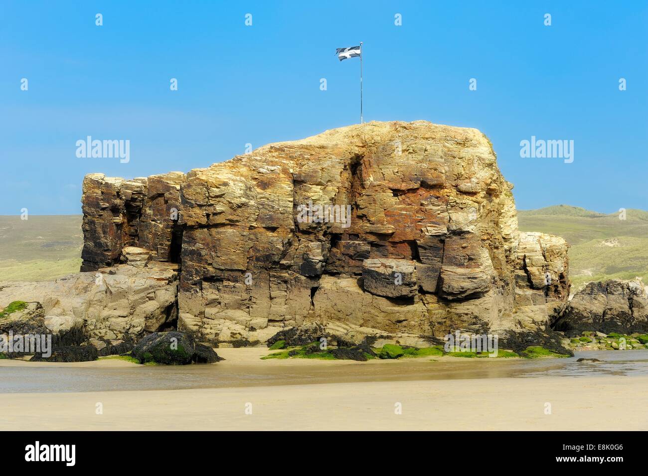 Chapelle rock Broad Oak beach Cornwall England uk Banque D'Images