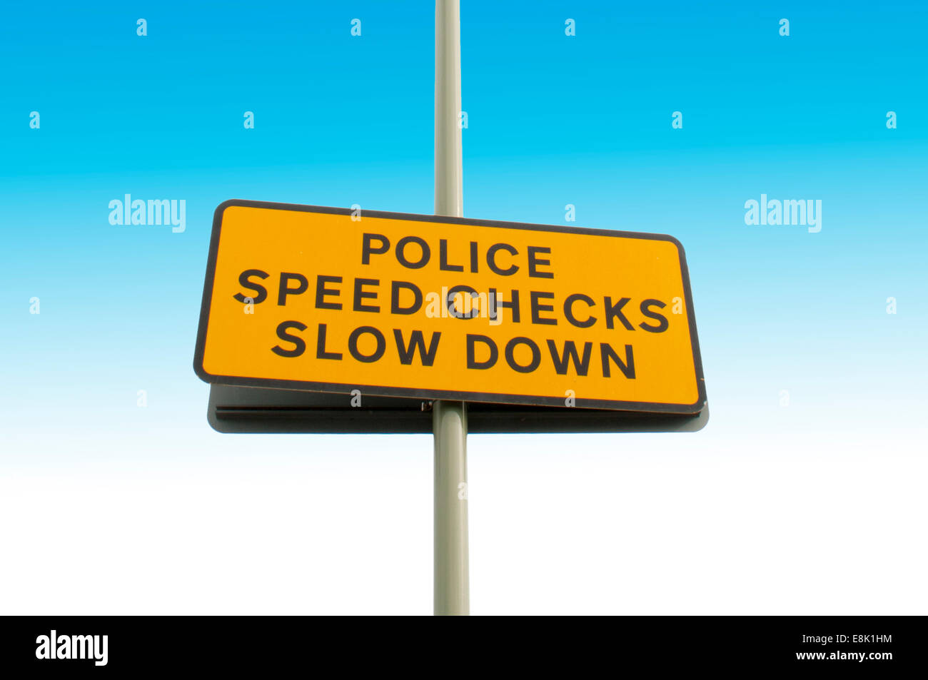 Contrôles de vitesse de la police veuillez ralentir sign Banque D'Images
