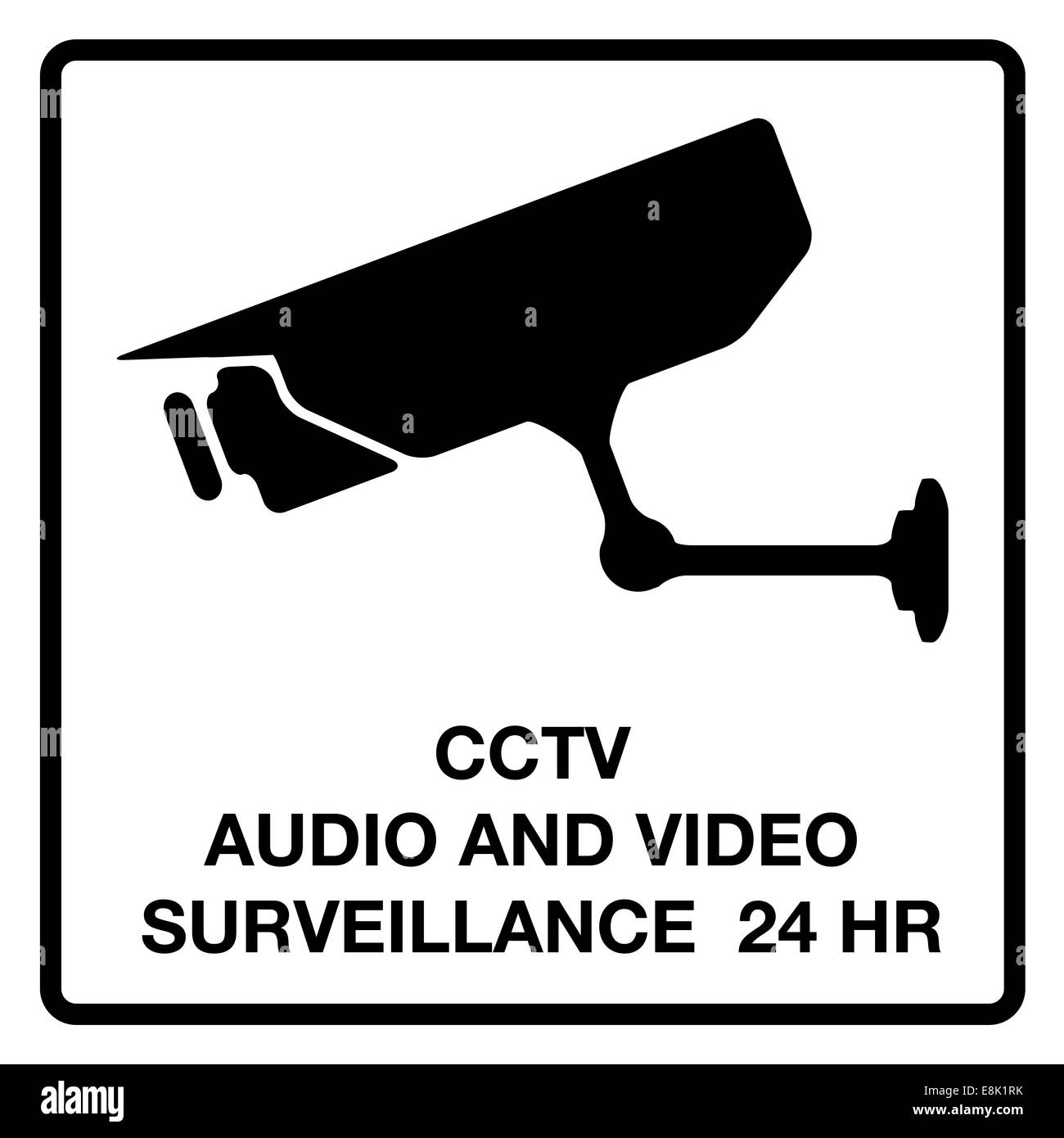 Surveillance audio et vidéo en circuit fermé 24 heures, signer, vector Banque D'Images