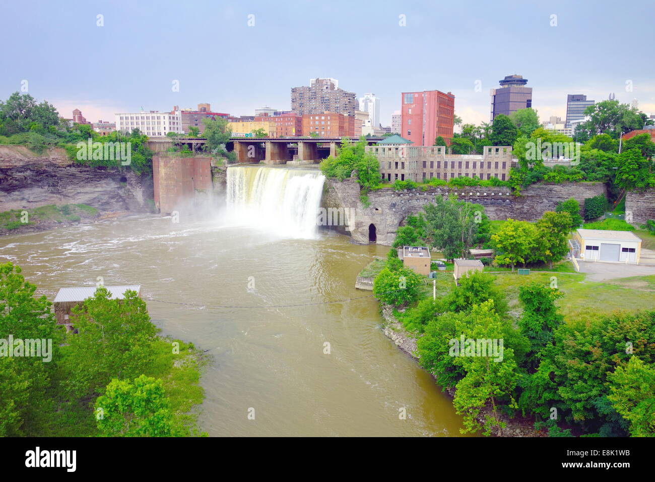Genesee River High Falls à Rochester, New York Banque D'Images