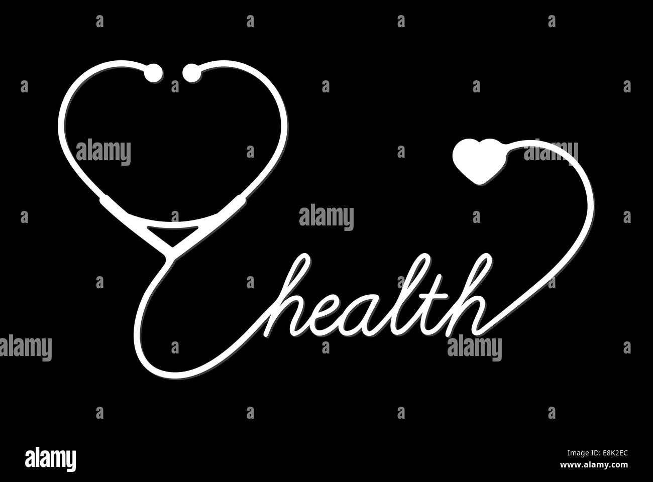 Stéthoscope avec coeur, symbole médical, vector Banque D'Images