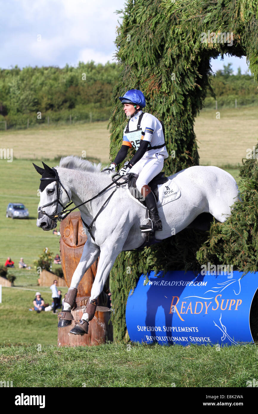 Francis Whittington sur cible facile au Château Barbury Horse Trials 2014 Banque D'Images