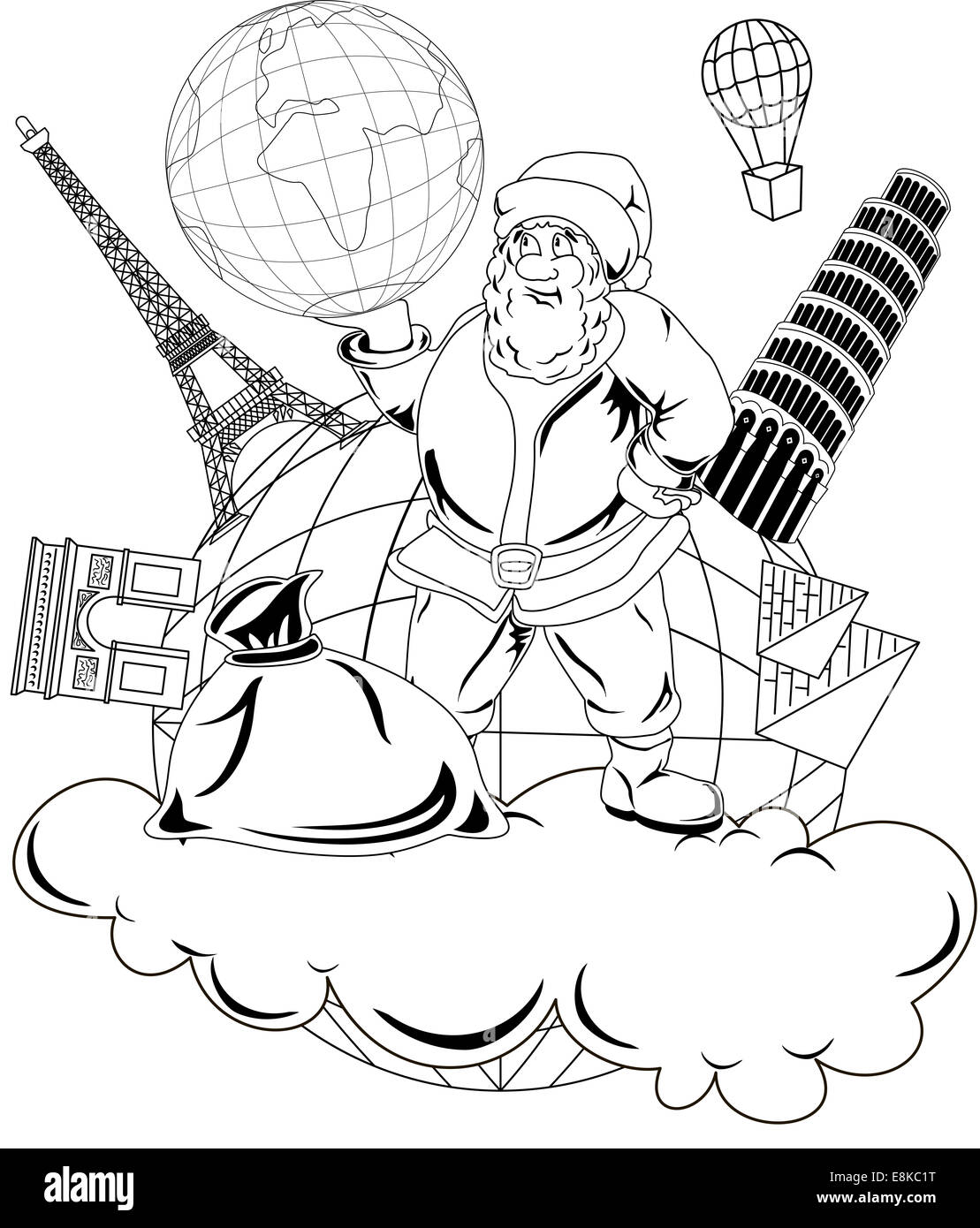 Santa Claus with globe Banque D'Images