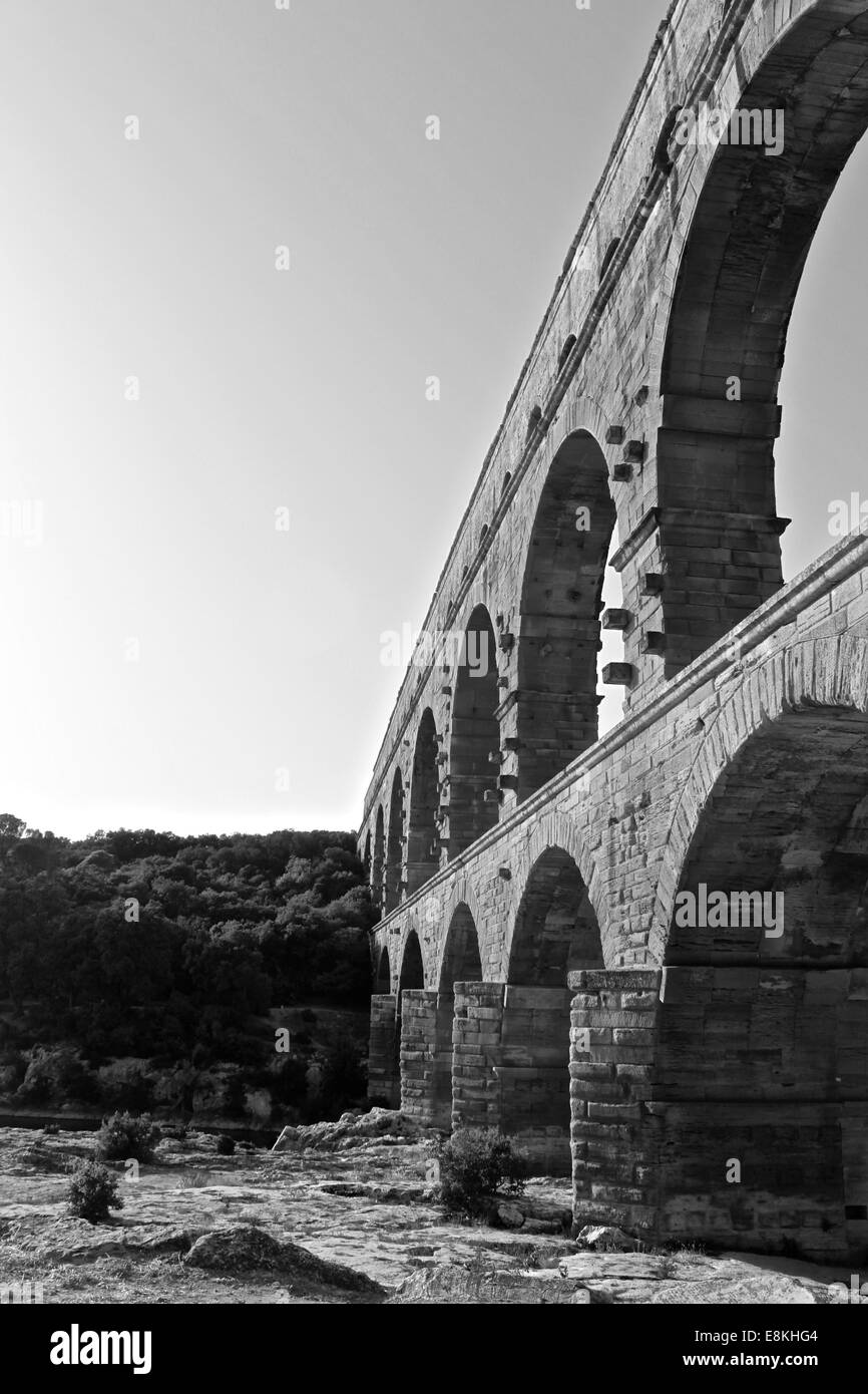 Pont du Gard, aqueduc de Castillon-du-Gard, France Banque D'Images