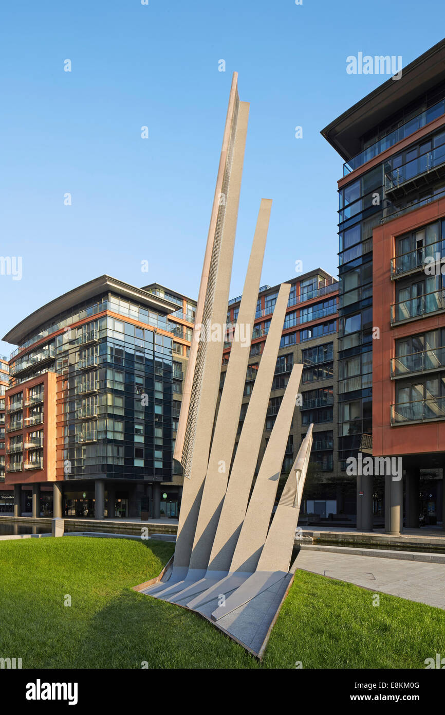 Passerelle Merchant Square, Londres, Royaume-Uni. Architecte : Knight Architects Limited, 2014. Près de pont en vue d'élever Banque D'Images