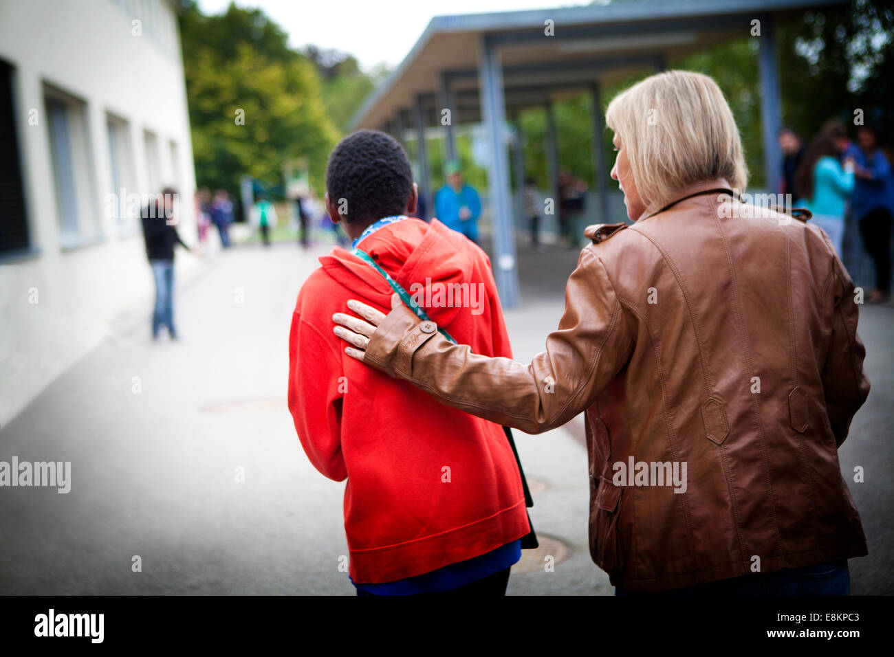 Reportage sur Sylvain, 11 ans, souffrant d'autisme il a été diagnostiqué quand il était 7 Sylvain va à l'école des besoins spéciaux Banque D'Images