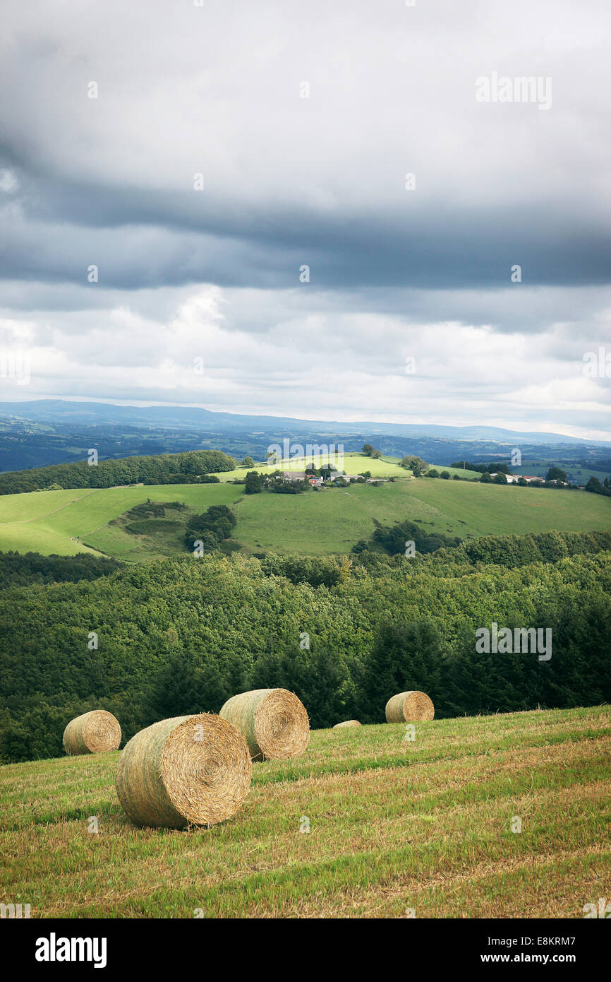 Paysage du Cantal en Auvergne, France. Banque D'Images