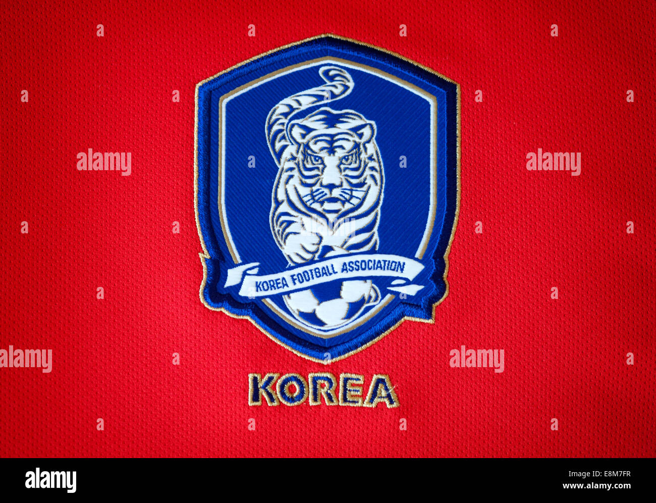 Close up de la République de Corée (Corée du Sud) Collection de l'équipe nationale de football Banque D'Images