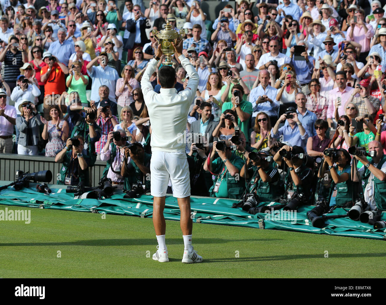 Novak Djokovic (SRB),champion de Wimbledon 2014,Londres,Angleterre Banque D'Images