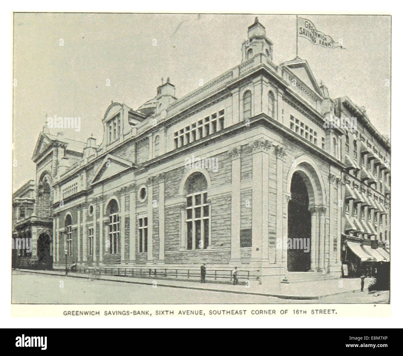 (King1893NYC) pg781-épargne GREENWICH BANK, 6e avenue, COIN SUD-EST DE LA 16e Rue Banque D'Images