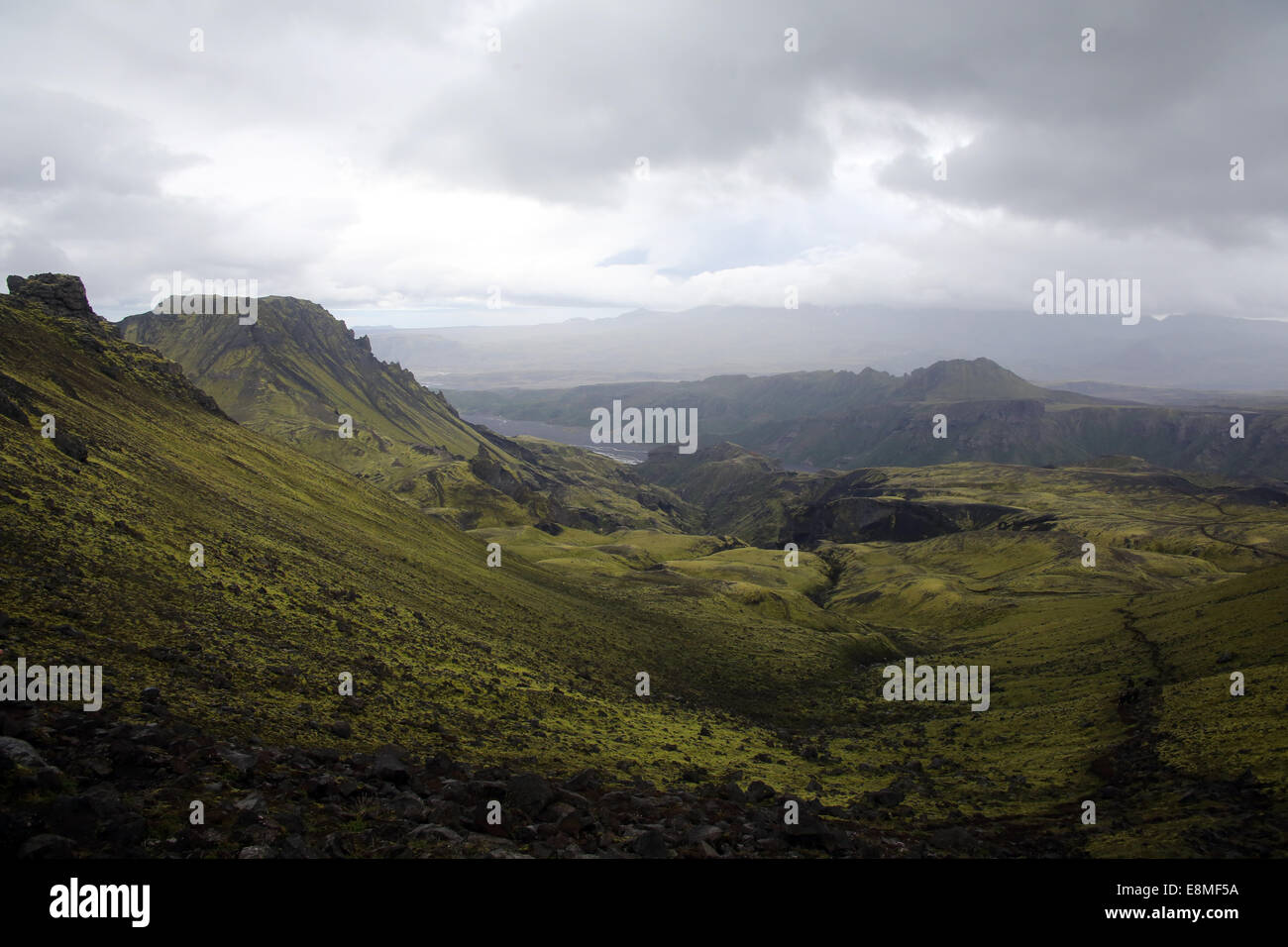 La vallée de Thorsmork Randonnée volcan en Islande Août 2014 Photo de jen lombardo Banque D'Images