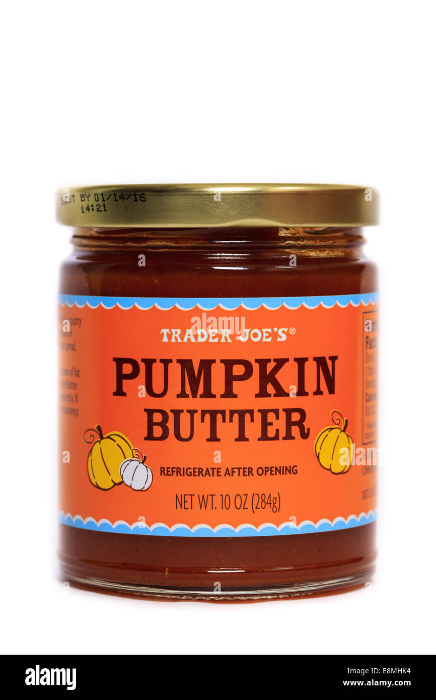 Un pot de beurre de citrouille Trader Joe's Banque D'Images
