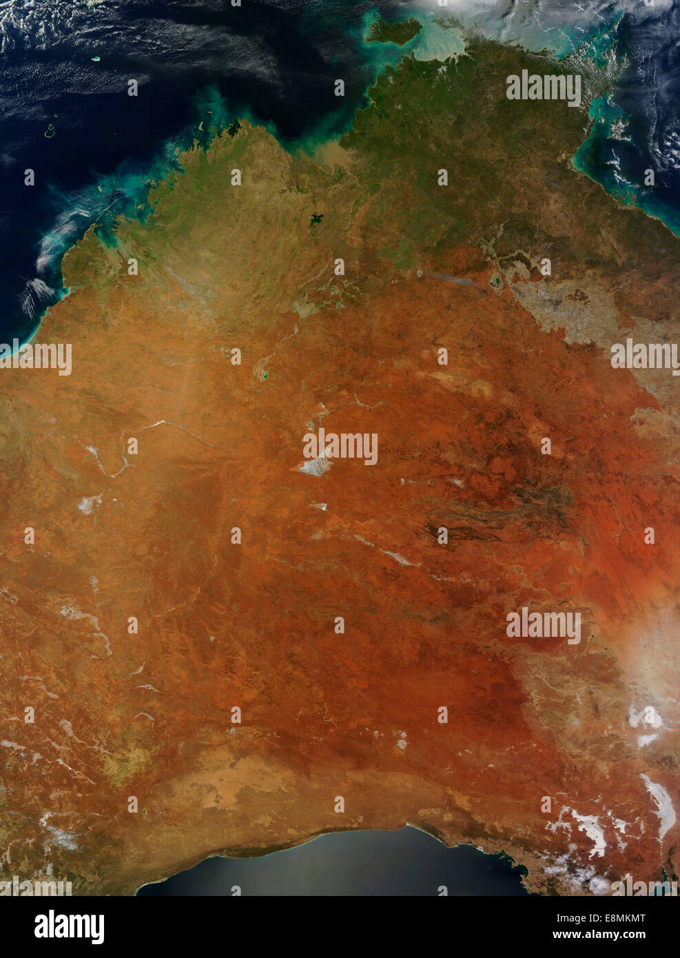 8 janvier 2014 - vue Satellite de l'Australie centrale. Banque D'Images
