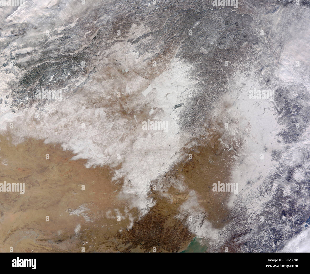 8 janvier 2014 - vue de la neige dans le nord-est de la Chine. Banque D'Images