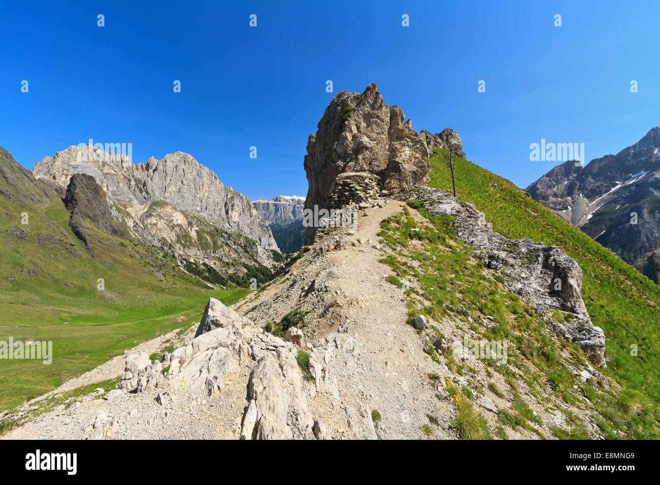 Ww1 ruines en Dolomites peak, vallée de Fassa, Trentin, Italie Banque D'Images