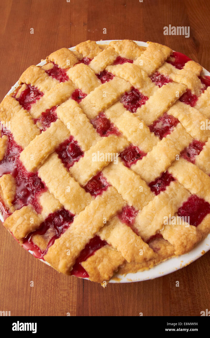 Cherry Lattice pie Banque D'Images