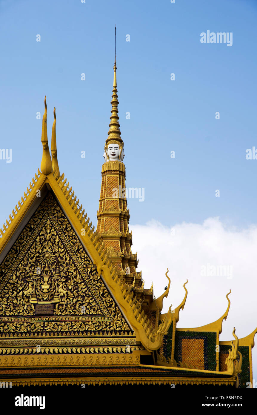 Palais Royal, résidence du Roi, détail pavillon CAMBODGE, Phnom Penh Banque D'Images