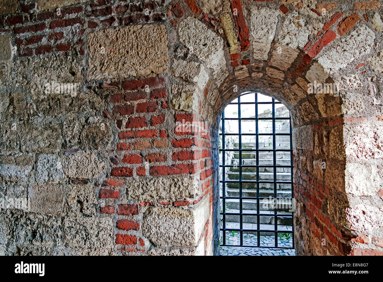 Mur de brique tunnel. Parc Kalemegdan, Belgrade, Serbie Banque D'Images