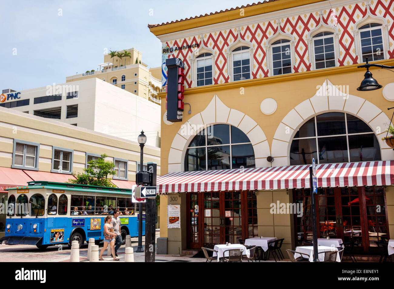West Palm Beach Florida, Clematis Street, centre-ville, Don Ramon cuisine cubaine, restaurant restaurants repas manger dehors café cafés bistrot, WPB centre-ville Banque D'Images