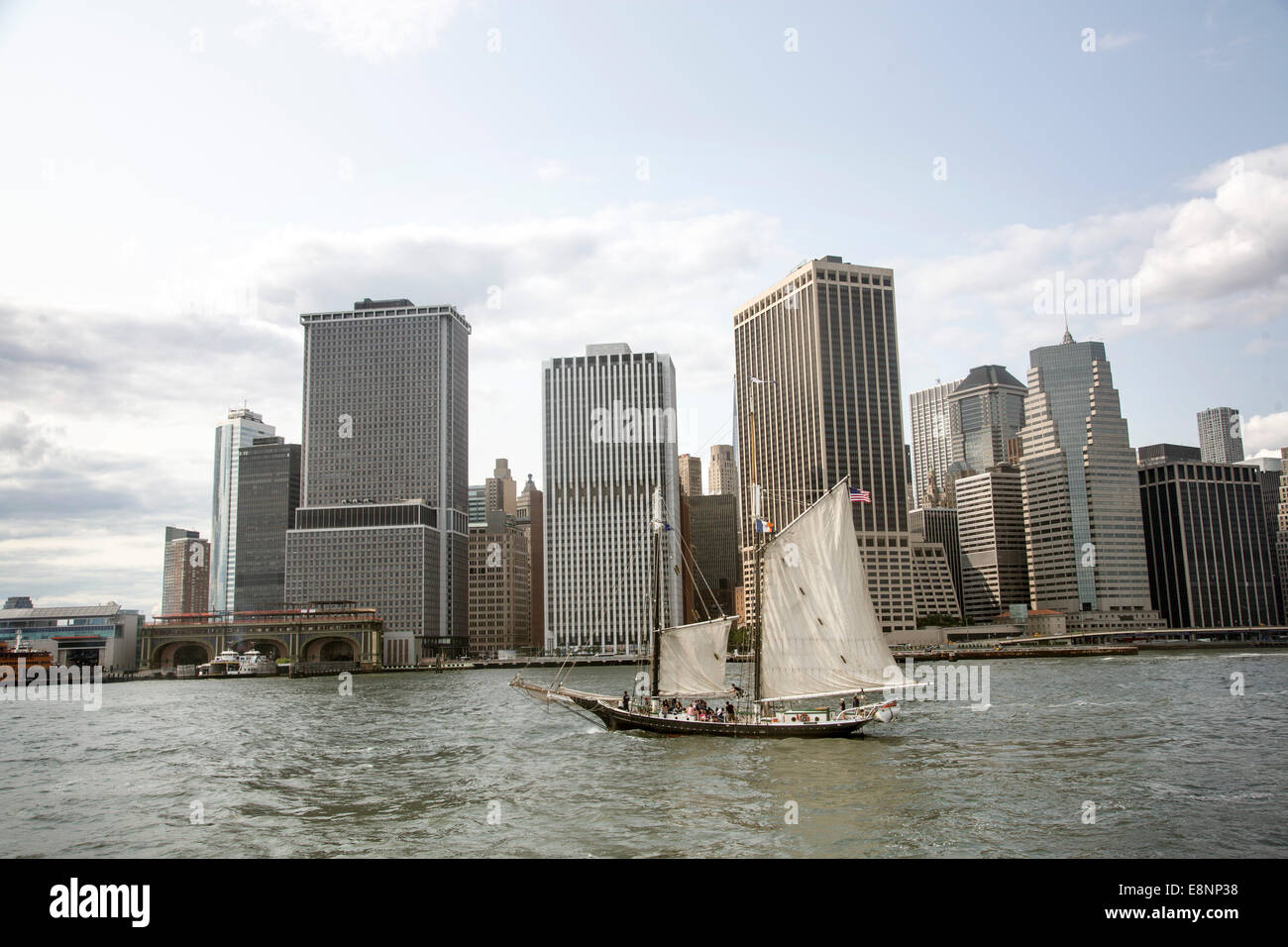 Ancien voilier yacht Hudson River New York Banque D'Images