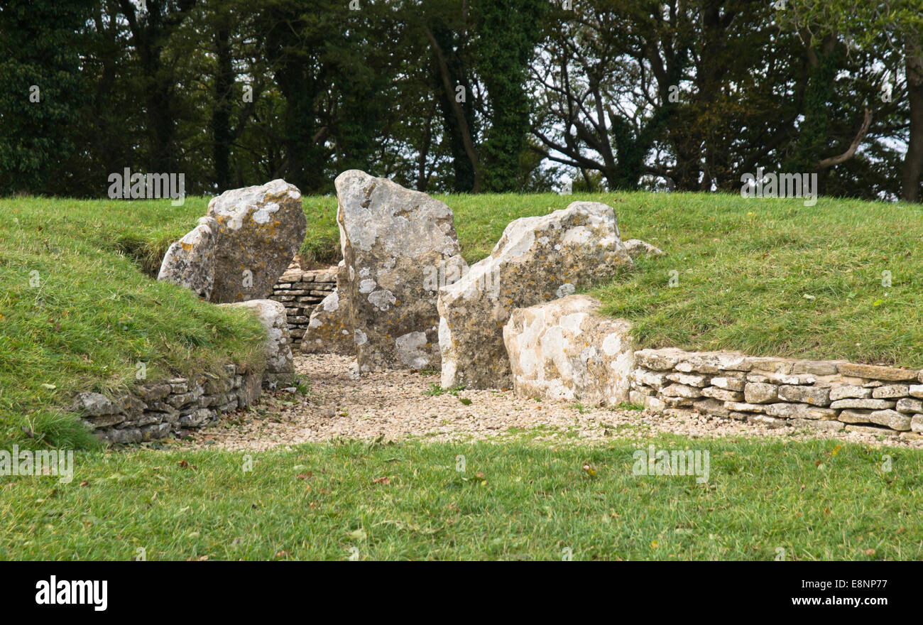 Nympsfield Long Barrow Gloucestershire England UK Banque D'Images