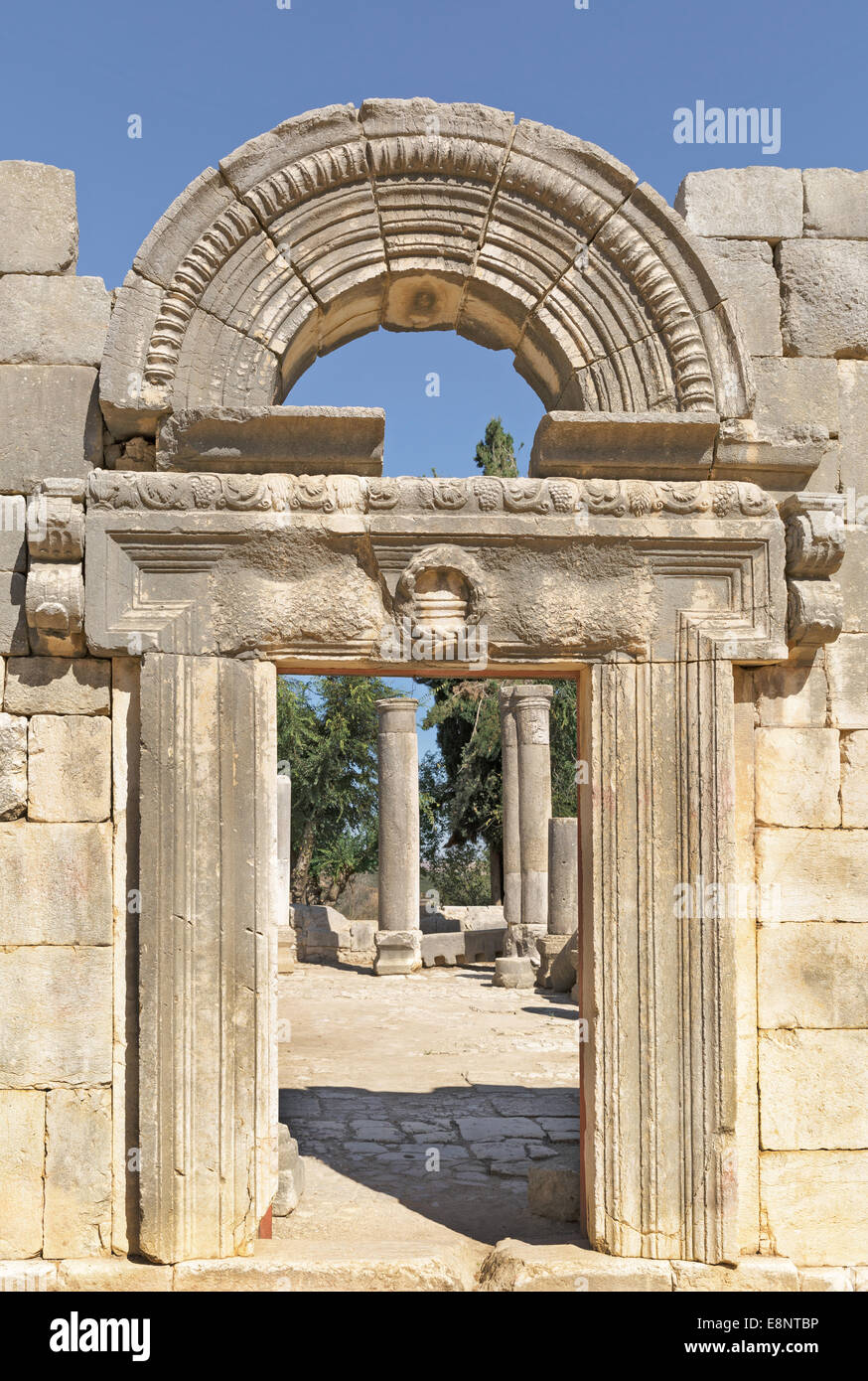 Les ruines de l'ancienne synagogue en Israël Banque D'Images