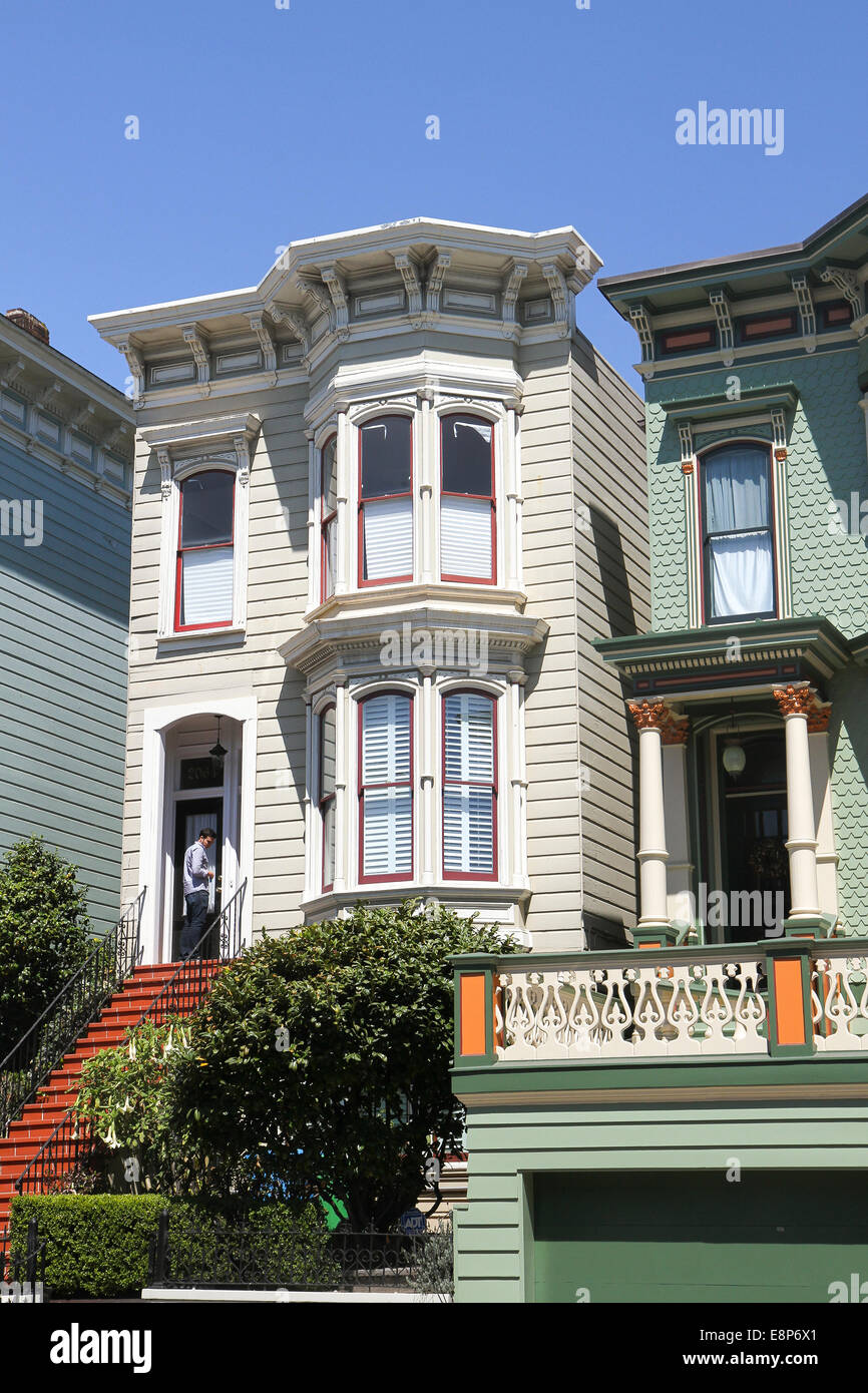 L'architecture victorienne, Lower Pacific Heights, à San Francisco, Californie Banque D'Images