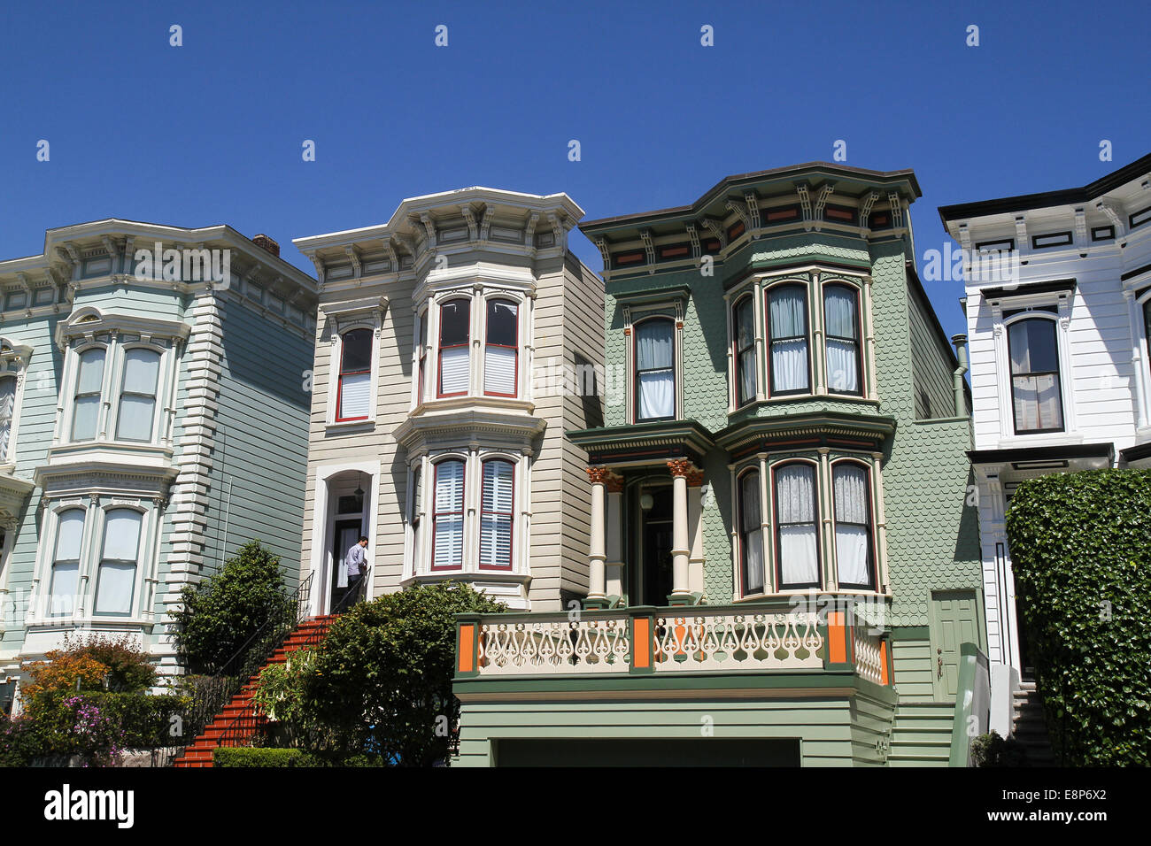 L'architecture victorienne, Lower Pacific Heights, San Francisco Banque D'Images