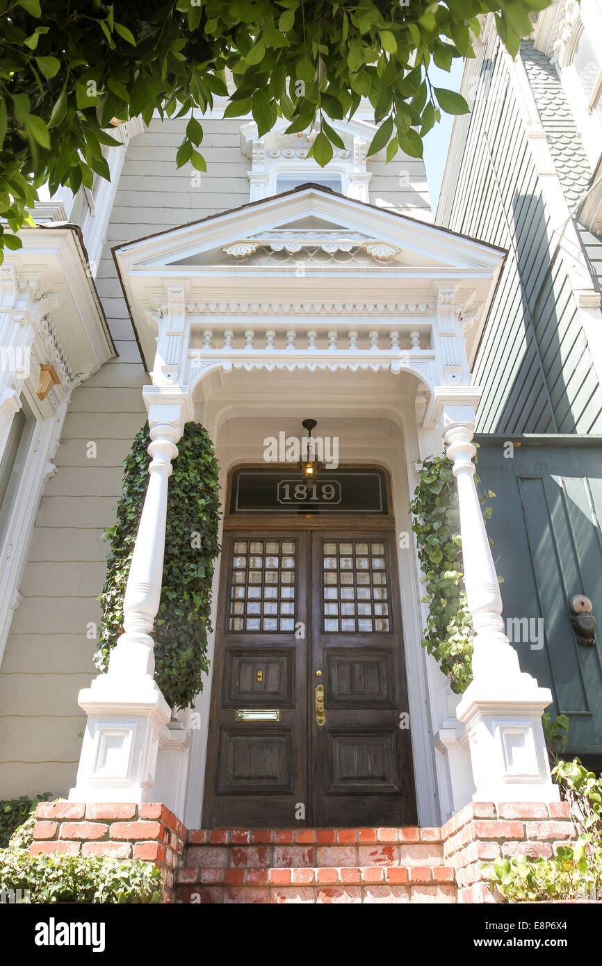 Porte d'une maison à Lower Pacific Heights, à San Francisco, Californie Banque D'Images