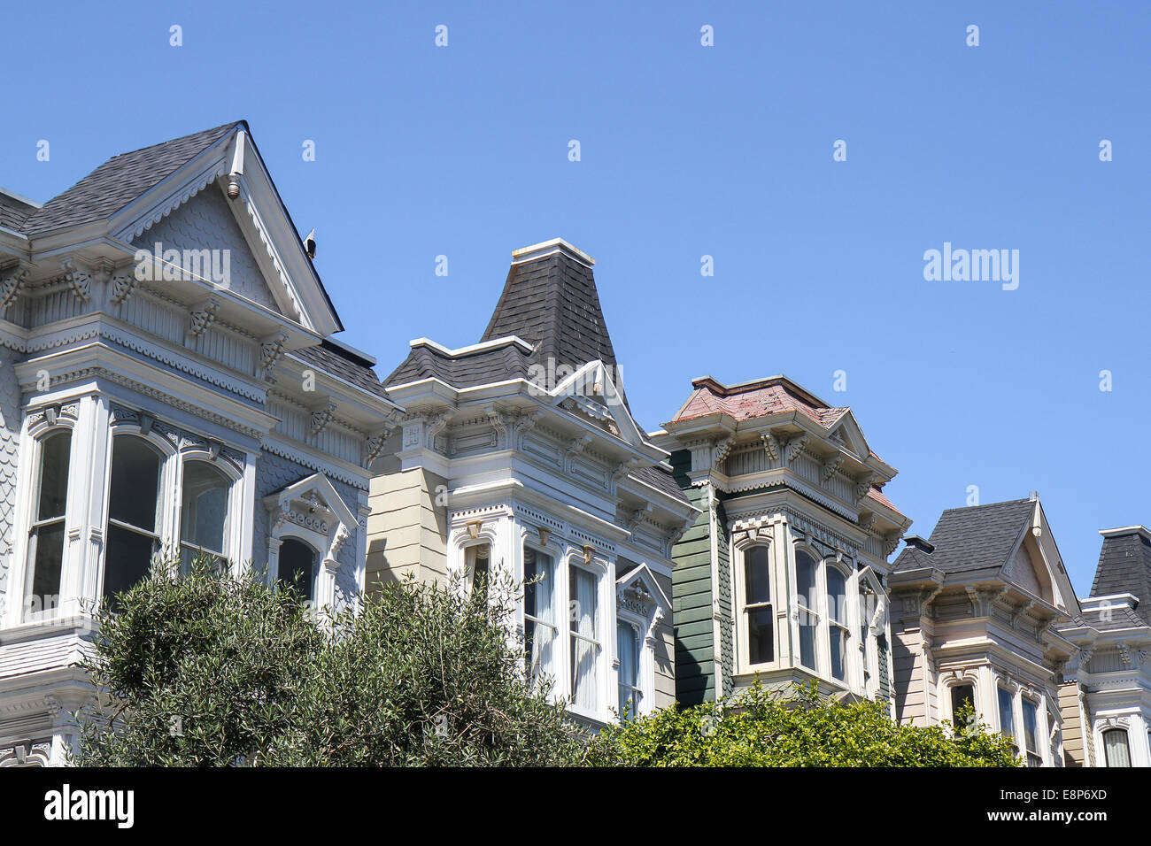 L'architecture victorienne, Lower Pacific Heights, à San Francisco, Californie Banque D'Images