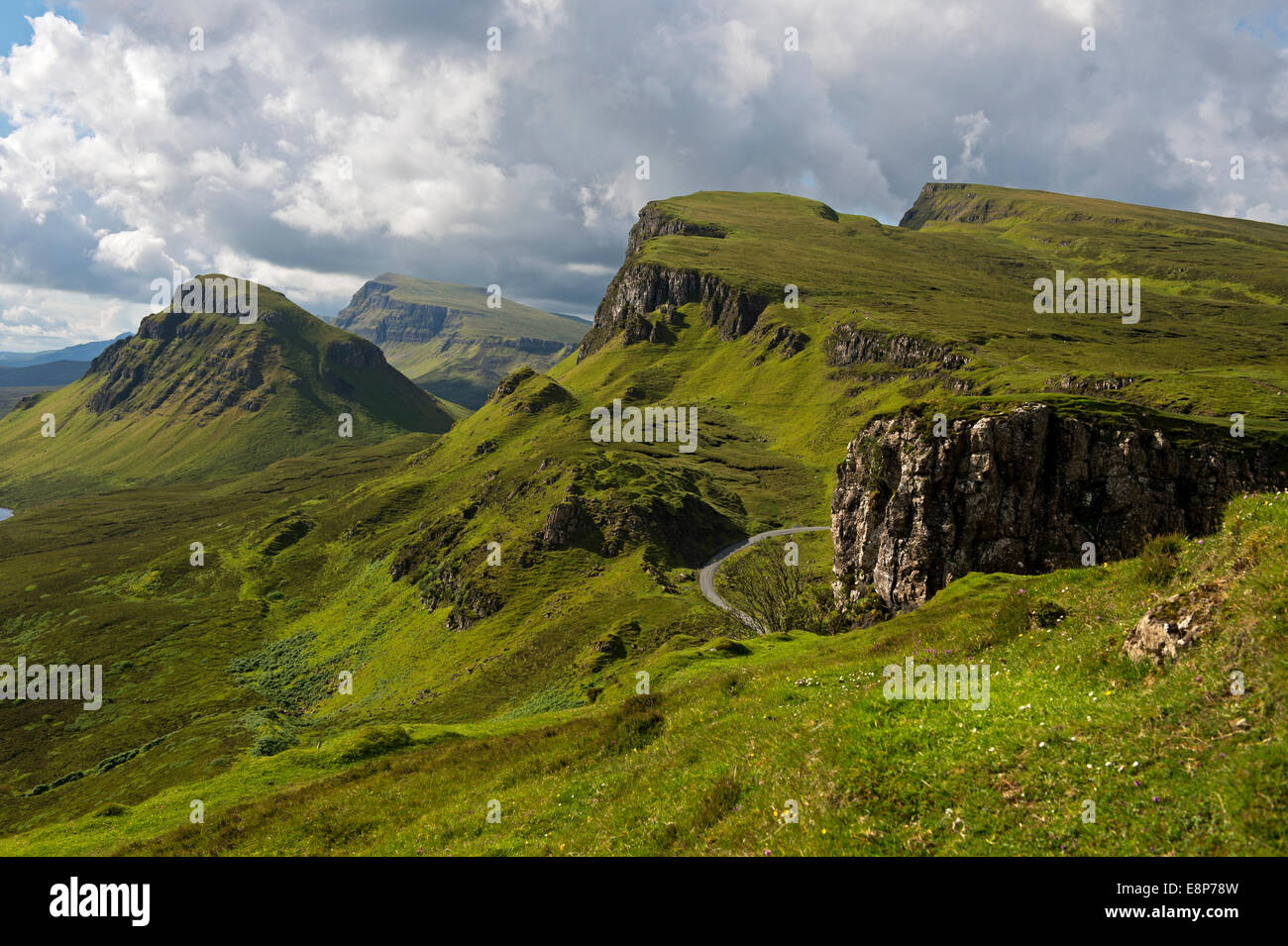 Paysage de montagne des Quiraing Trotternish Ridge de l'île de Skye, Hébrides intérieures, Ecosse, Royaume-Uni Banque D'Images