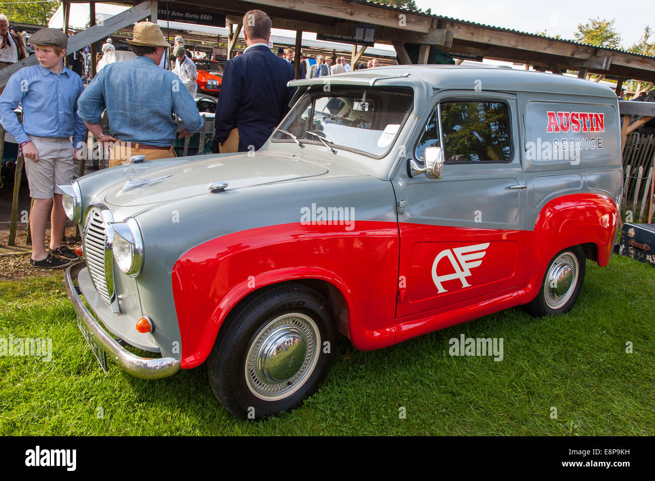 Classic vintage Austin A35 Van de service au Goodwood Revival 2014, West Sussex, UK Banque D'Images