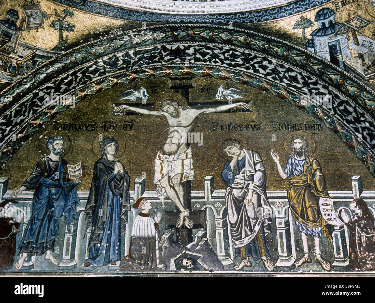 L'Italie. Venise. La Basilique Saint Marc. La crucifixion de Jésus. 12e-14e siècles. Mosaïque. Banque D'Images