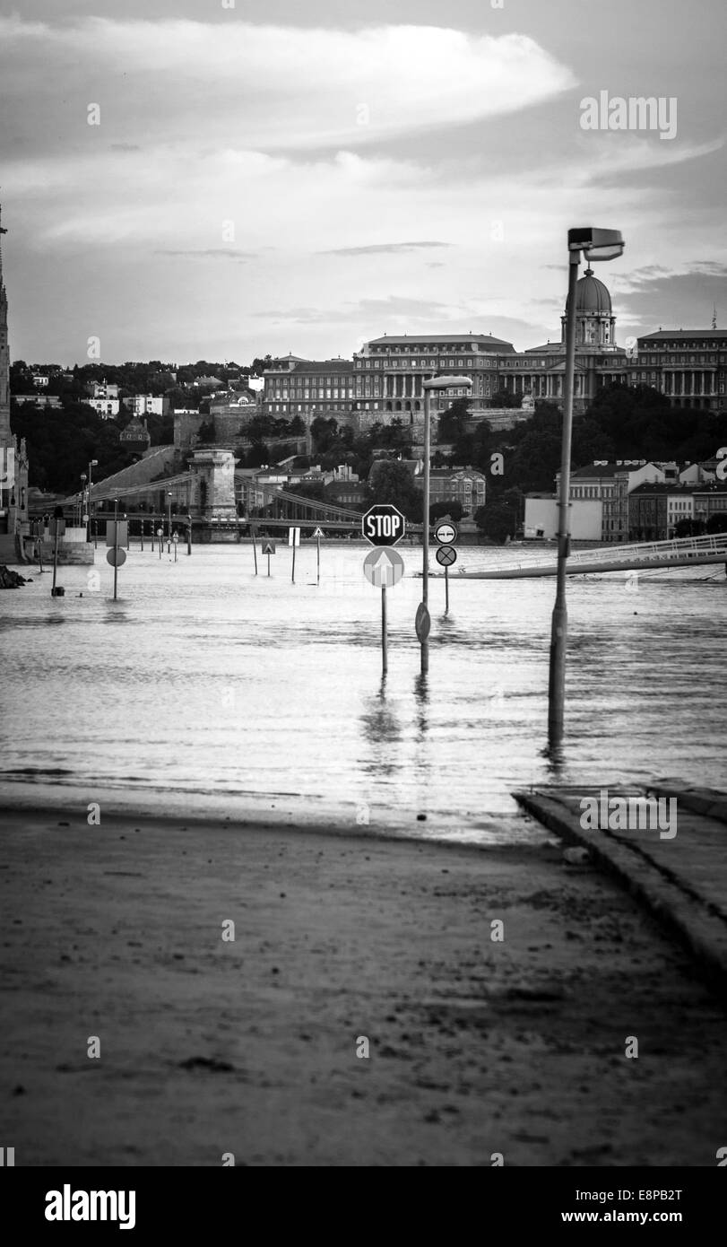Terrain inondé en Europe Banque D'Images