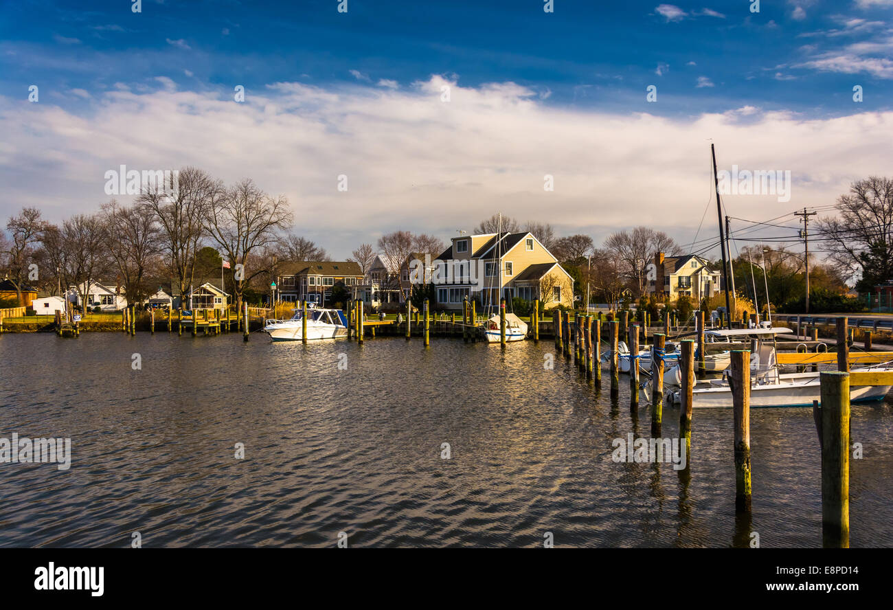 Bateaux dans le port d'Oxford, au Maryland. Banque D'Images